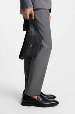 Twill belt bag with stacked-logo hardware, Black