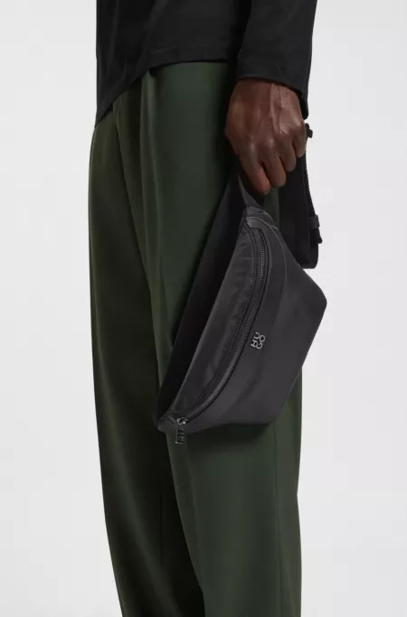 Twill belt bag with stacked-logo trim