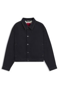 Regular-fit jacket in dark-blue denim, Dark Blue