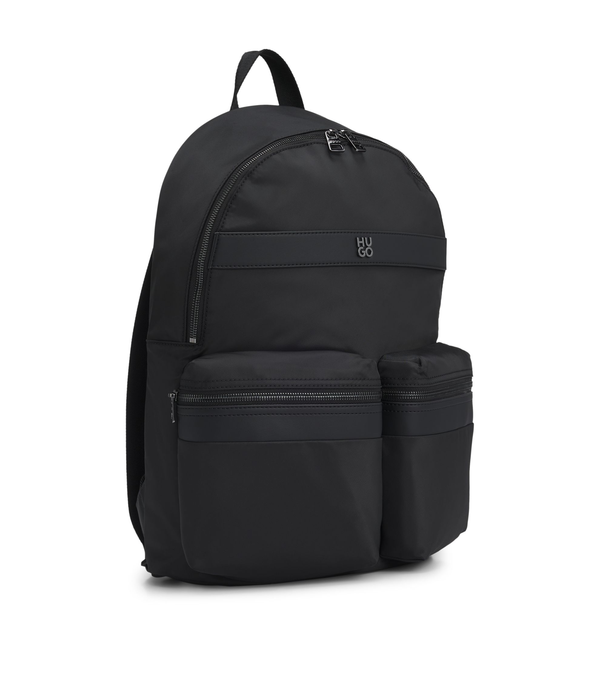HUGO - ツイル バックパック スタックロゴディテール - ブラック