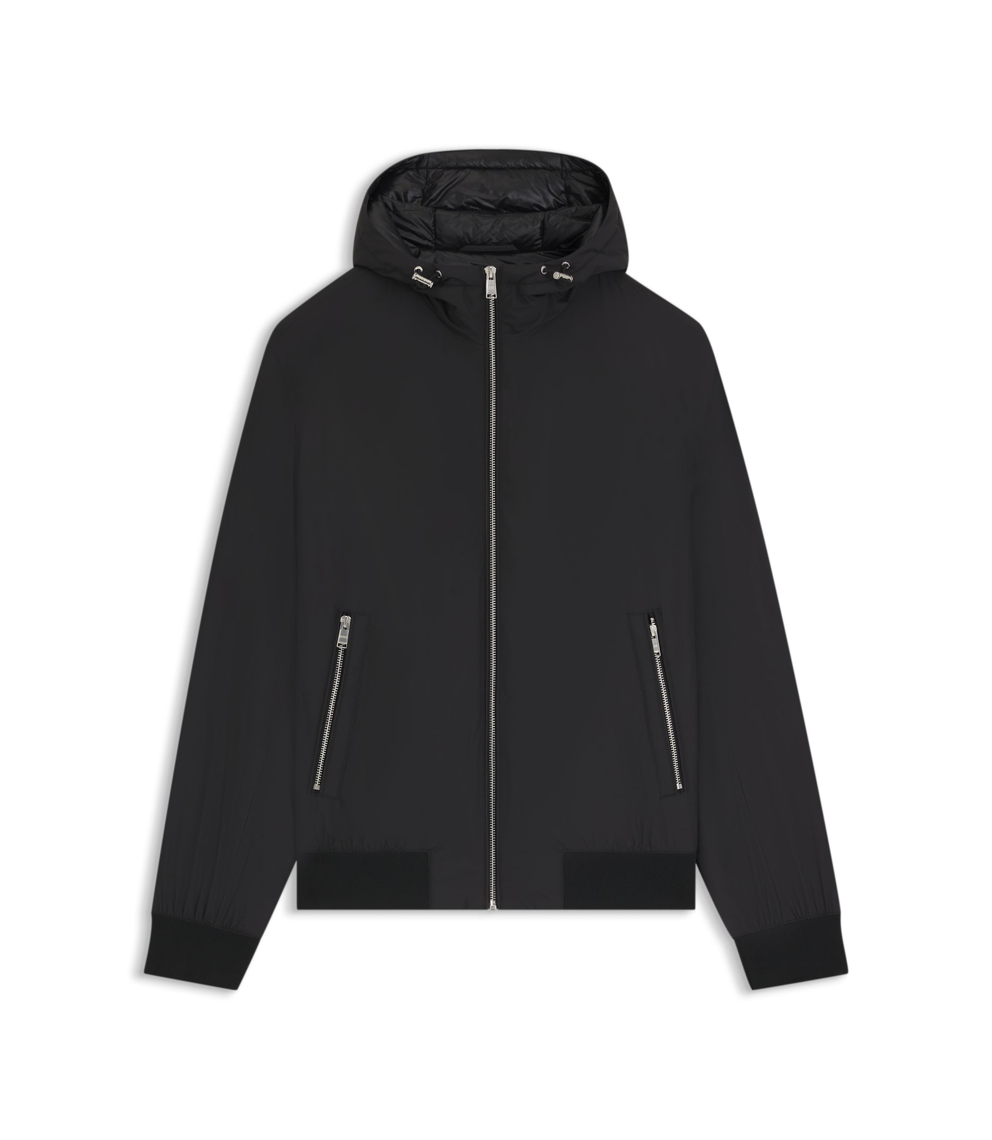 未使用級　ヒューゴボス　現行　ドライバーズニット　ブルゾン　ロゴ　黒　3L HUGO BOSS ヒューゴヒューゴボス HUGOBOSS 中綿入り ニット