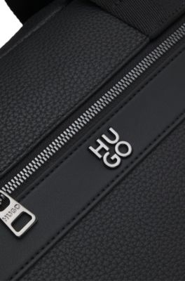 Document case with stacked logo, Black