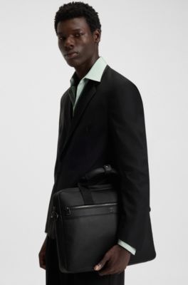 Document case with stacked logo, Black