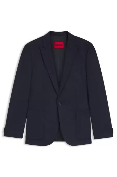 Extra-slim-fit blazer in melange performance-stretch flannel