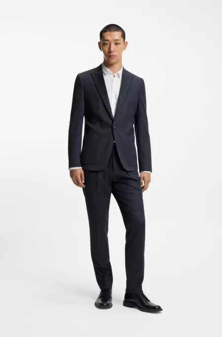 Extra-slim-fit blazer in melange performance-stretch flannel