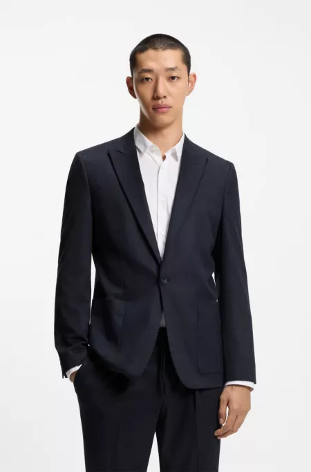 Extra-slim-fit blazer in melange performance-stretch flannel