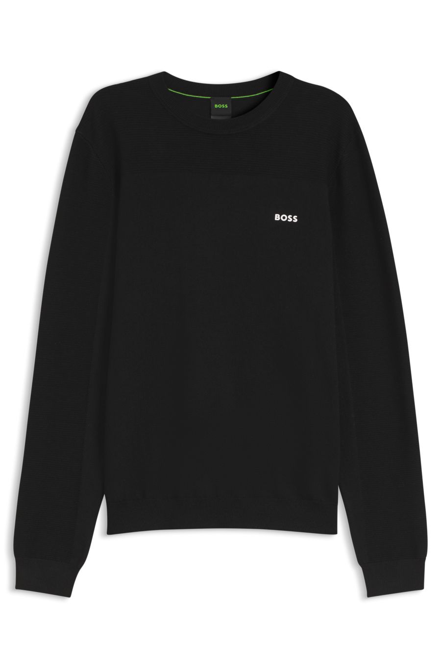 BOSS Active Mixed-Structure Sweater — Black