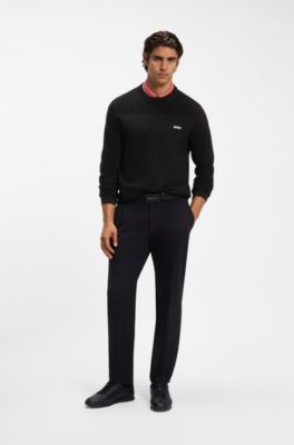 Mixed-structure sweater with moisture management, Black