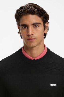 Mixed-structure sweater with moisture management, Black