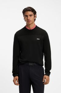 Mixed-structure sweater with moisture management, Black