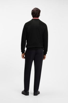 Mixed-structure sweater with moisture management, Black