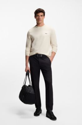 Mixed-structure sweater with moisture management, White