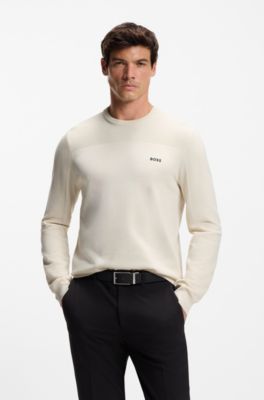 Mixed-structure sweater with moisture management, White