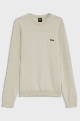 Mixed-structure sweater with moisture management, Light Beige