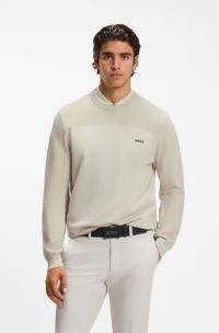Mixed-structure sweater with moisture management, Light Beige