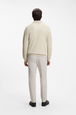 Mixed-structure sweater with moisture management, Light Beige