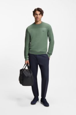 Mixed-structure sweater with moisture management, Light Green