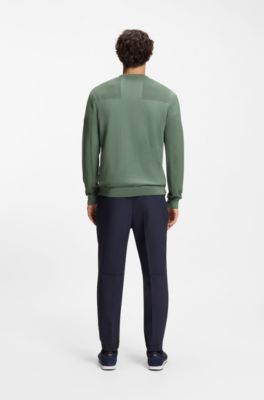 Mixed-structure sweater with moisture management, Light Green