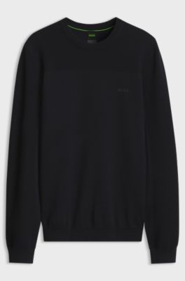 Mixed-structure sweater with moisture management, Dark Blue