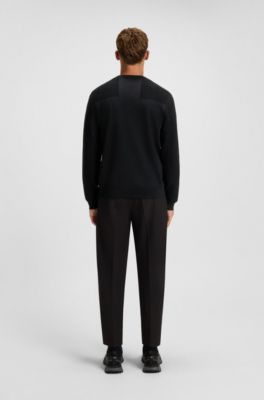 Mixed-structure sweater with moisture management, Dark Blue