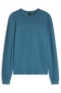 Mixed-structure sweater with moisture management, Blue