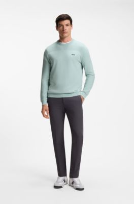 Mixed-structure sweater with moisture management, Turquoise