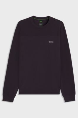 Mixed-structure sweater with moisture management, Purple