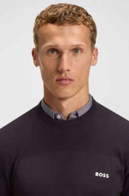 Mixed-structure sweater with moisture management, Purple