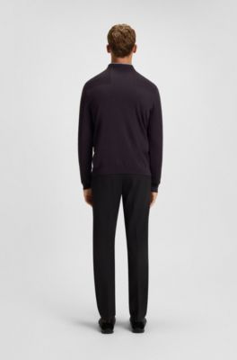 Mixed-structure sweater with moisture management, Purple