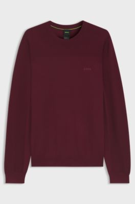 Mixed-structure sweater with moisture management, Dark Red