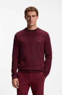 Mixed-structure sweater with moisture management, Dark Red
