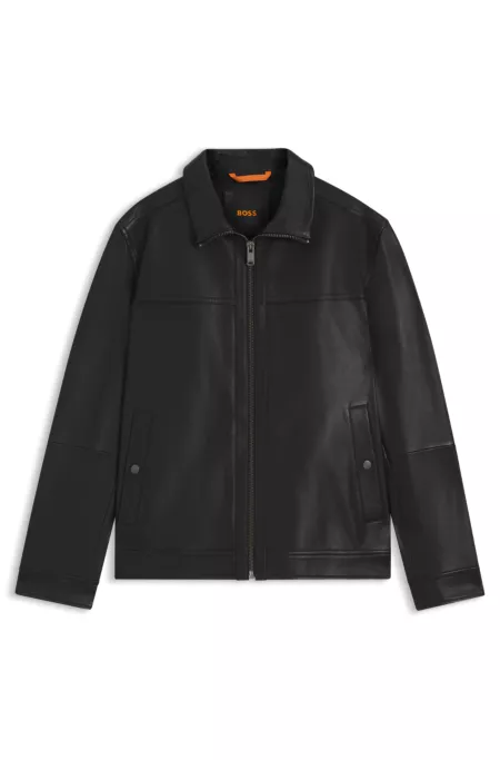 Shirt-style jacket in nappa leather