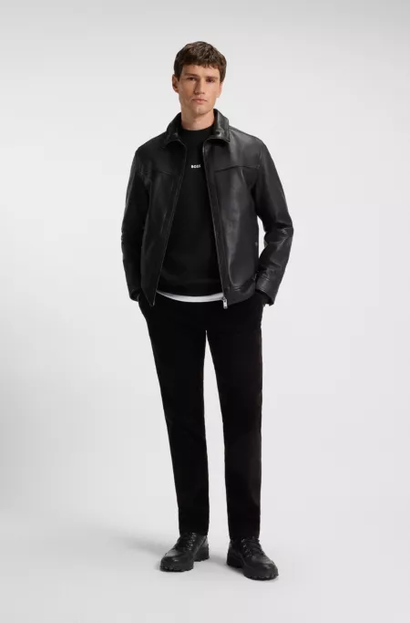 Shirt-style jacket in nappa leather