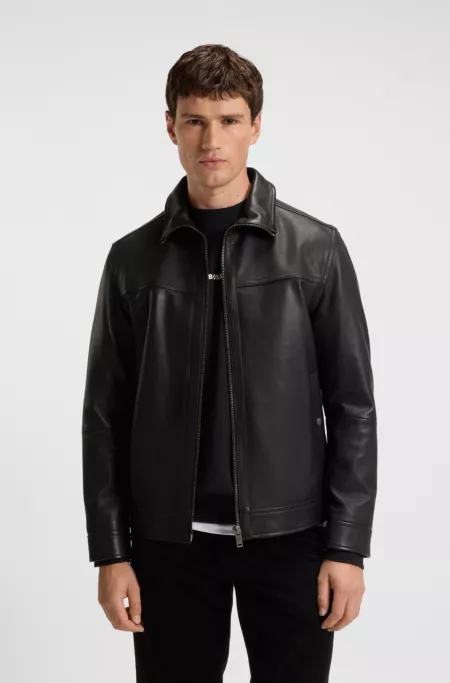 Shirt-style jacket in nappa leather