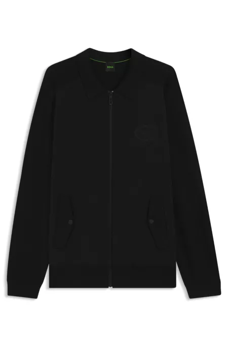 Relaxed-fit hybrid jacket with anti-pill fleece
