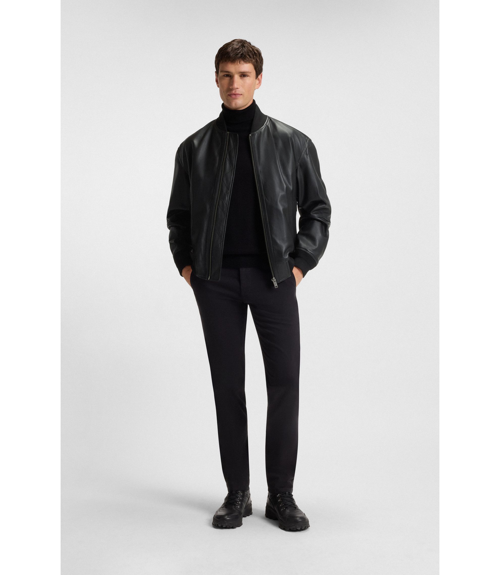 hugo boss 黒リネン　バルスタージャケット hugo boss 黒リネン バルスタージャケット BOSS - Regular-fit