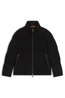 Relaxed-fit jacket in waterproof suede, Black