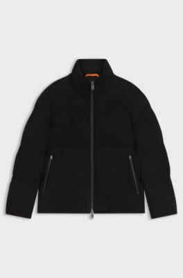 Relaxed-fit jacket in waterproof suede, Black