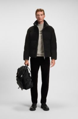 Relaxed-fit jacket in waterproof suede, Black