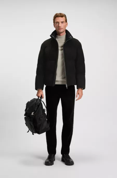 Relaxed-fit jacket in waterproof suede
