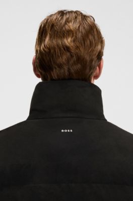 Relaxed-fit jacket in waterproof suede, Black