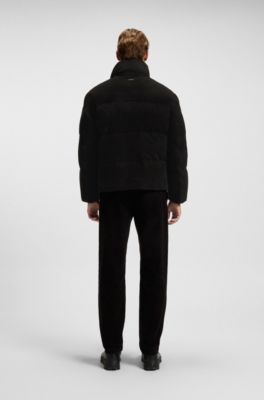 Relaxed-fit jacket in waterproof suede, Black