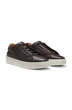Gary leather trainers with suede backtab