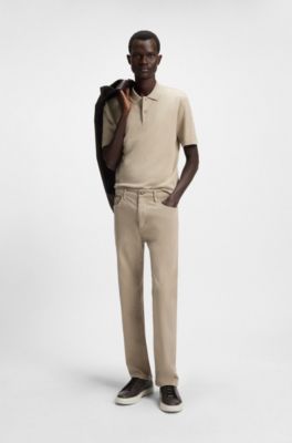 Gary leather trainers with suede backtab, Dark Brown