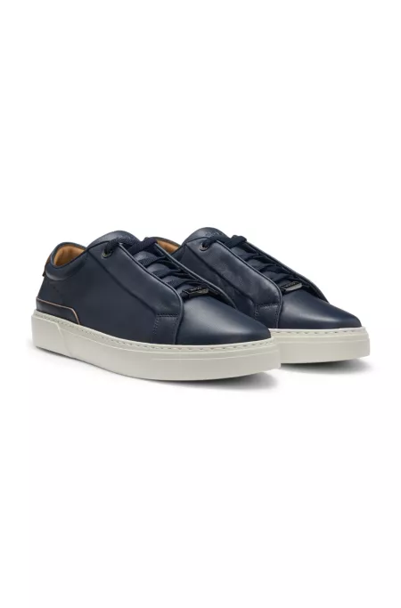 Gary leather trainers with suede backtab
