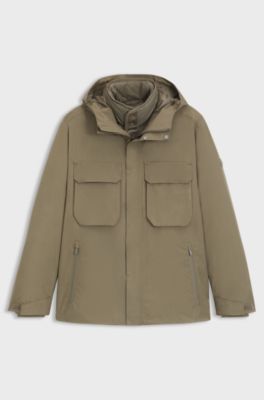 GORE-TEX&reg; waterproof jacket with removable padded inner, Light Brown