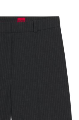 Regular-fit trousers in pinstripe fabric, Dark Grey