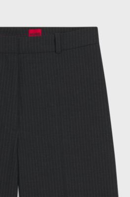 Regular-fit trousers in pinstripe fabric, Dark Grey