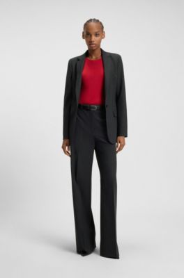 Regular-fit trousers in pinstripe fabric, Dark Grey