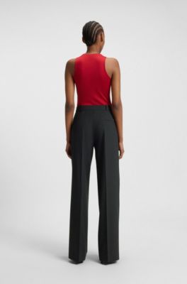 Regular-fit trousers in pinstripe fabric, Dark Grey